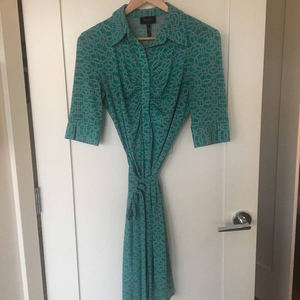 Belted print dress
